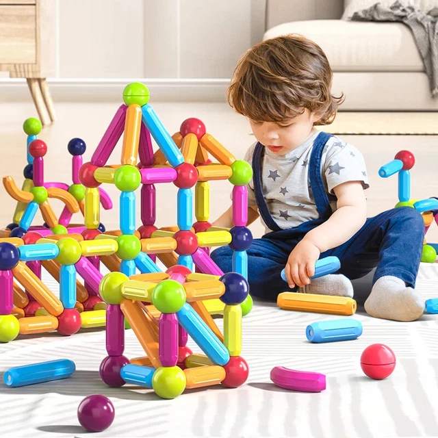 Aaczly 50 Pièces Construction Magnetique Enfant 3 4 5 6 7 Ans Educatif Jeux  Cade