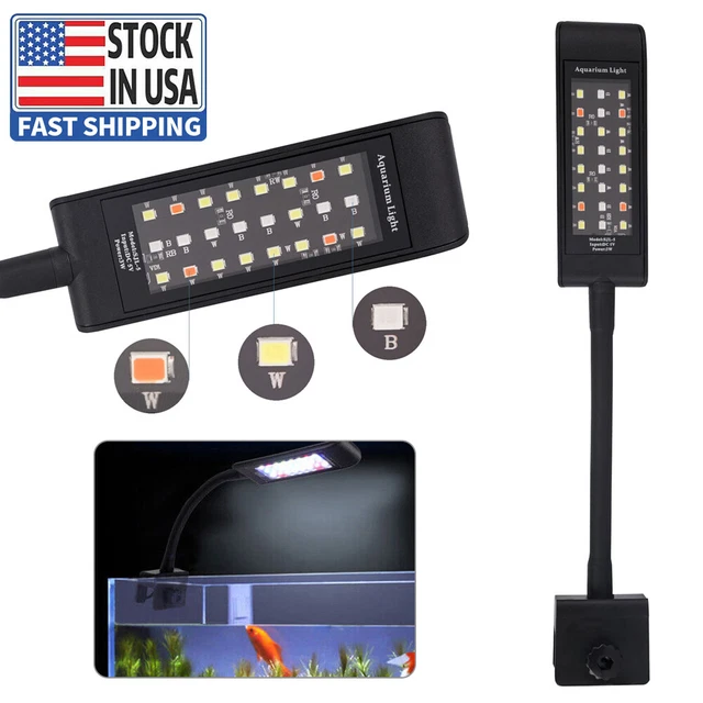 Super Bright 24 LED Aquarium Fish Tank Light Plant Grow Clip-on Lamp Adjustable