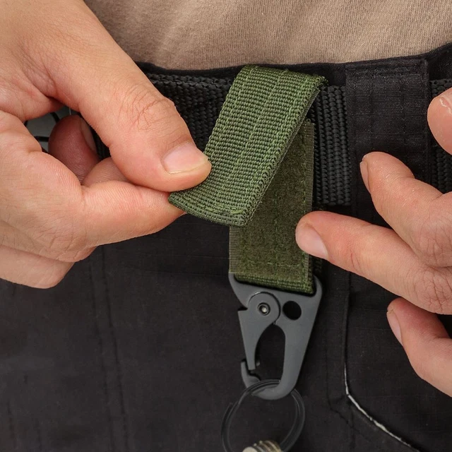 Crochet à clé avec boucle de sangle militaire pour la randonnée et les aventu