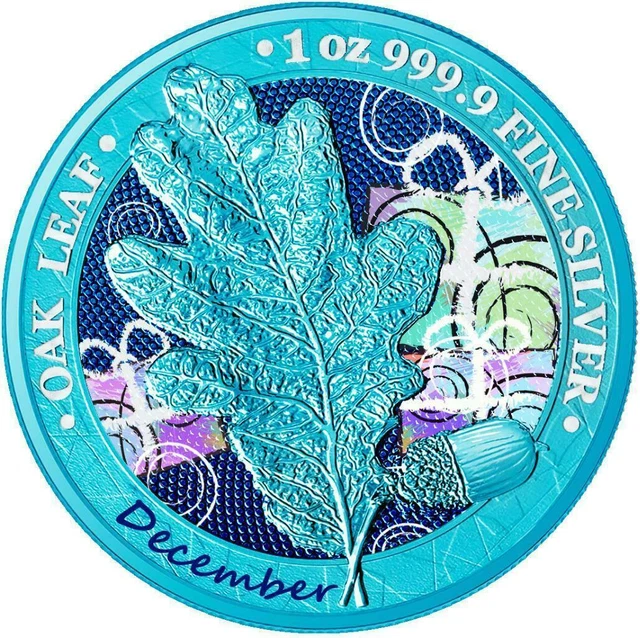 Germania 2019 5 Mark Oak Leaf - Series 12 Months  - December 1 Oz Silver Coin
