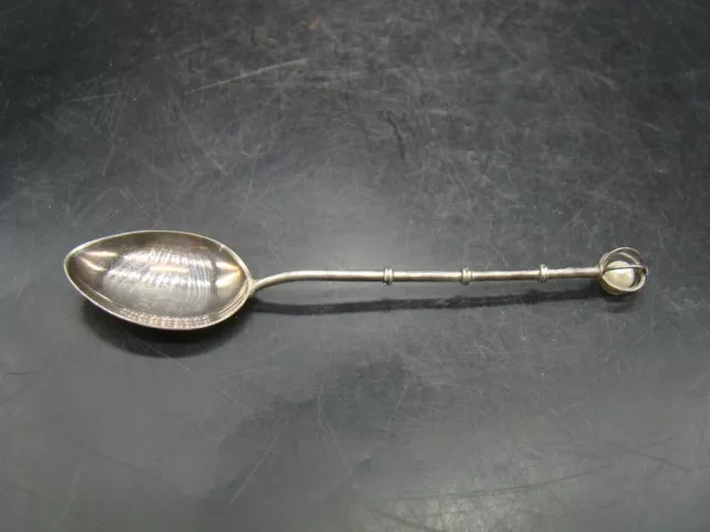 Japanese 1920's nice small spoon with 1 pearl in handle (STERLING JAPAN)  j2773