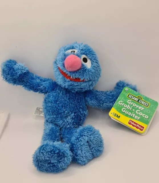 SESAME STREET GROVER Plush Toy Fluffy Soft 23CM Fisher Price 2005