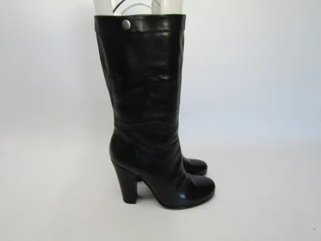 NINE WEST Womens 7 M Black Leather Fashion Knee High Boots 3