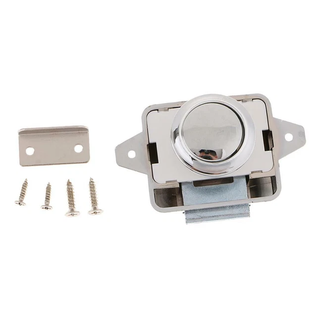 CARAVAN MOTORHOME PUSH Button Toilet Door Lock Drawer Cupboard Alloy