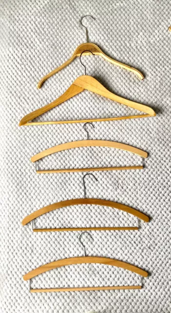 Job Lot 5 Vintage Wooden Clothes Hangers Trousers Coat Hangers Harbro Advert