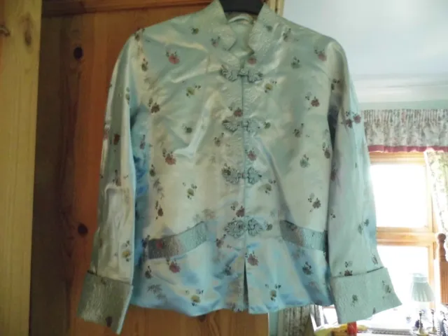 VINTAGE 1950's  BEAUTIFUL SILK EMBROIDERED CHINESE TOP JACKET