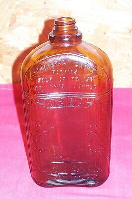 Old Wiser 1 Quart Amber Glass Whiskey Bottle Trade W Mark US Federal Law Forbids 2
