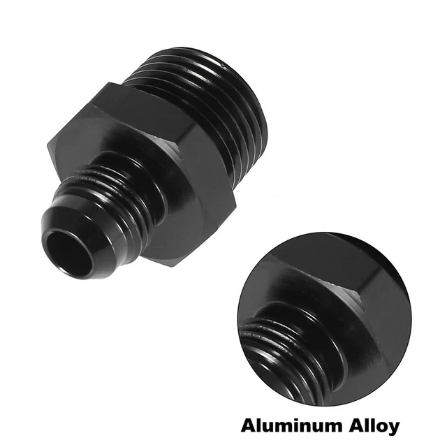 Straight Adapter 6 AN to 1/2 NPT Fitting Black For Oil/Fuel/Gas Hose Line