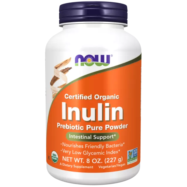 Now - Inulin Powder 227g | Certified Organic, Prebiotic Intestinal Support