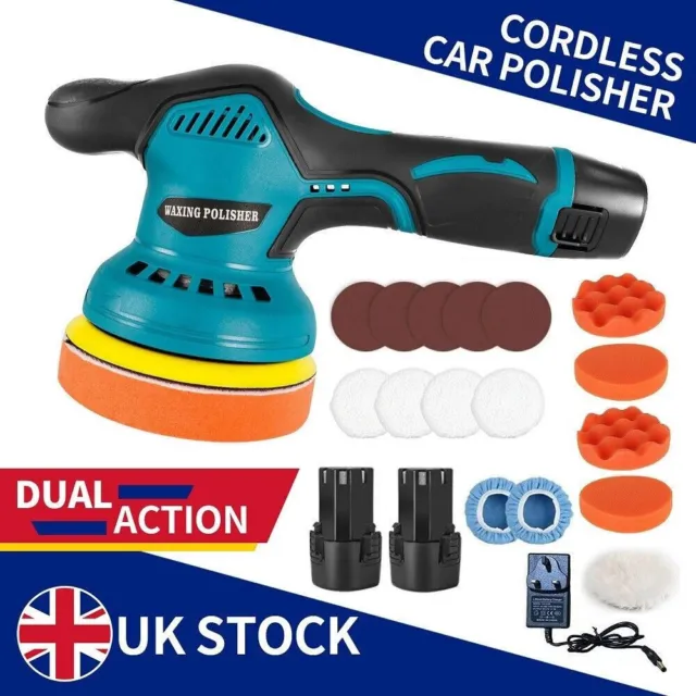 2x Battery 12V 6" Cordless Rotary Car Polisher Buffer Sander Polishing Machine