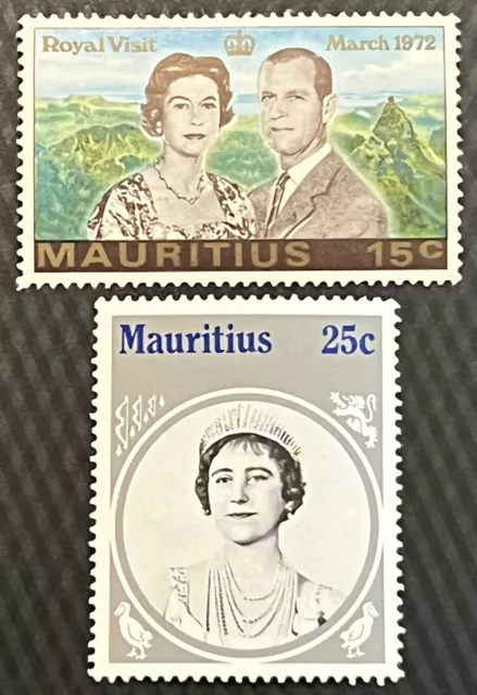 Gorgeous Pair Of Mauritius Queen Elizabeth Ii Stamps Royal Visit, Mint Mnh Og