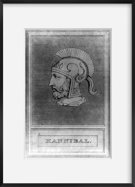 Vintage 1809 print: Hannibal, 247-183 B.C.