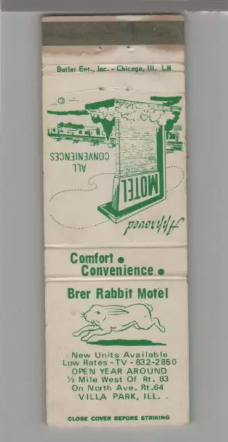 Matchbook Cover - Rabbit - Brer Rabbit Motel Villa Park, IL