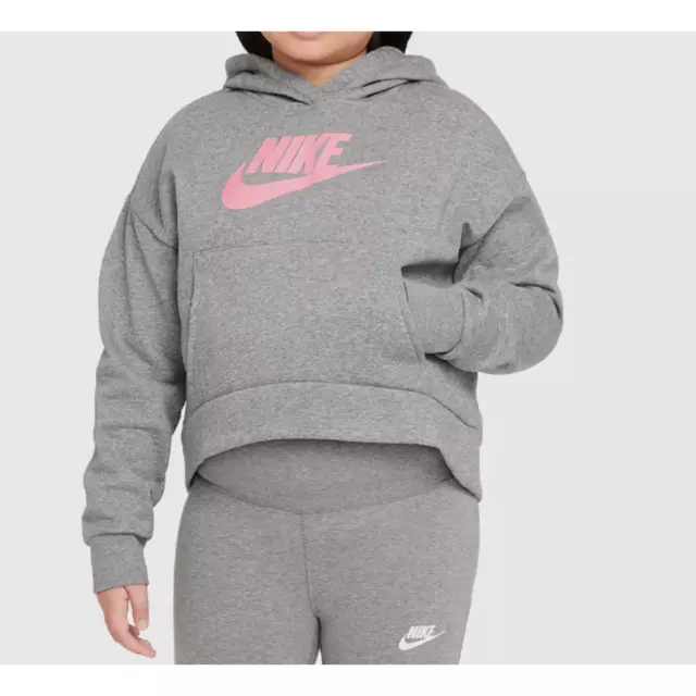 Nike Girls Sportswear Club Pullover Fleece Size Large Big Kids Style DR8510-091