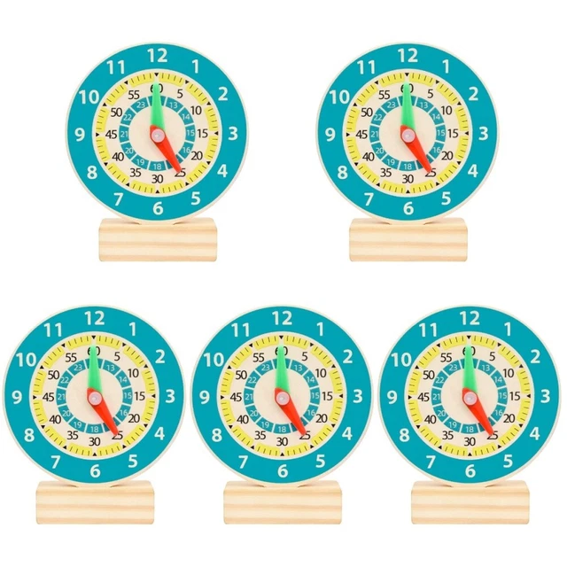 5x Enseignement Horloge Jouet Pratique D'apprentissage Horloges