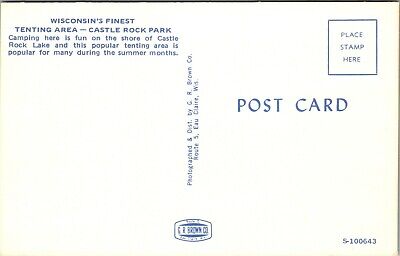 Tent Area Castle Rock Park Wisconsin Postcard 2