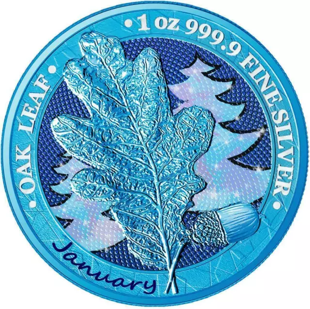 Germania 2019 5 Mark Oak Leaf - Series 12 Months  - January 1 Oz Silver Coin