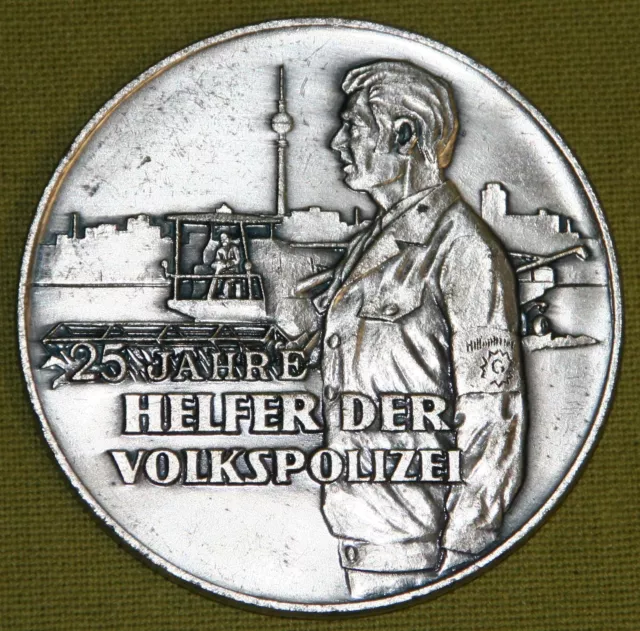 DDR VPO Polizei Ehren-Medaille 25 Jahre Helfer der Volkspolizei silberfarben