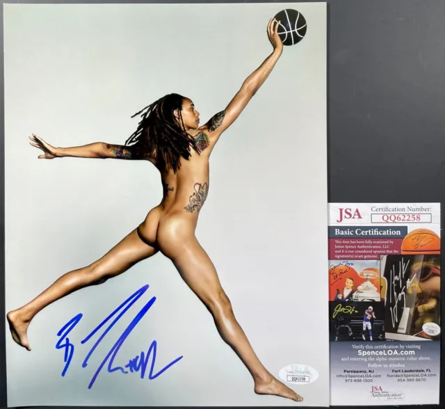 WNBA Brittney Griner Signed ESPN The Body Issue 8x10 Photo B Autograph JSA COA