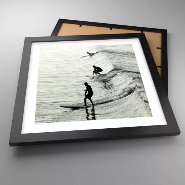 Affiche Poster 30x30cm Tableaux Image Photo Surfant Sport Océan Wall Art 2