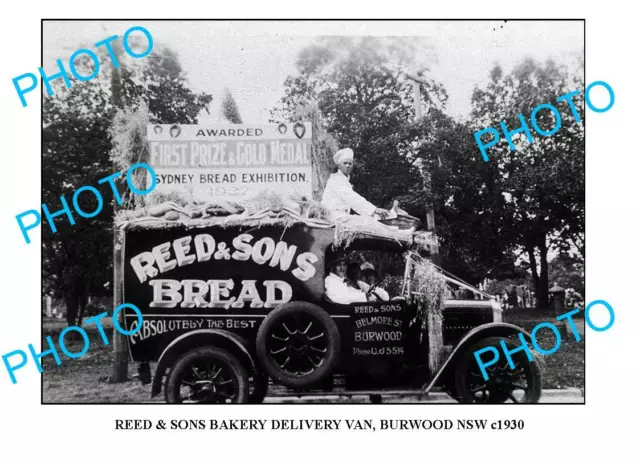 OLD 8x6 PHOTO OF BURWOOD BAKERY DELIVERY TRUCK c1930