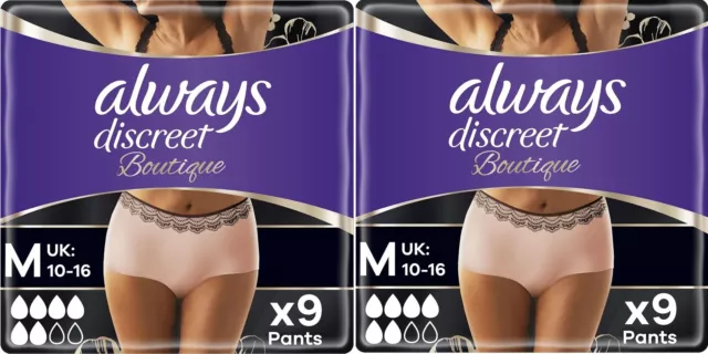 Always Discreet Boutique Hose plus Unterwäsche mittelempfindliche Blase 18er-Pack