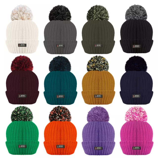 Winter Beanie Bobble Hat Pompom Ladies With Advanced Thermal Insulation