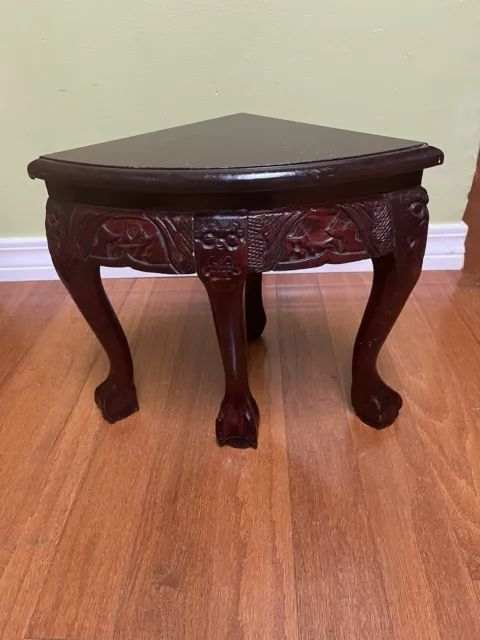 Vintage Chinese Hand Carved Stool (see Description)