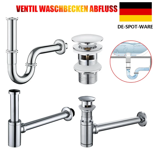 Siphon Sifon+Pop Up Ablaufventil Waschbecken Abfluss