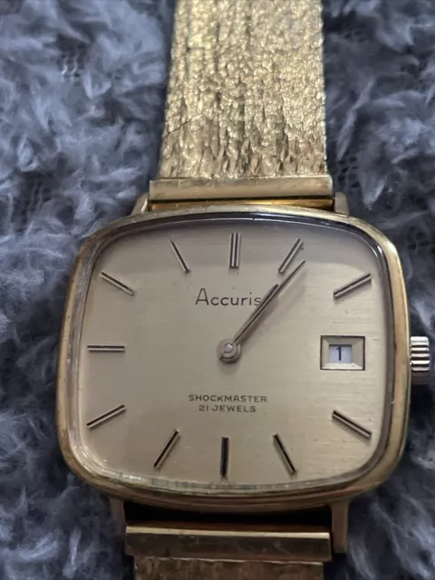 ACCURIST 21 JEWEL Shock Master mens Watch Boxed 1960s 70s