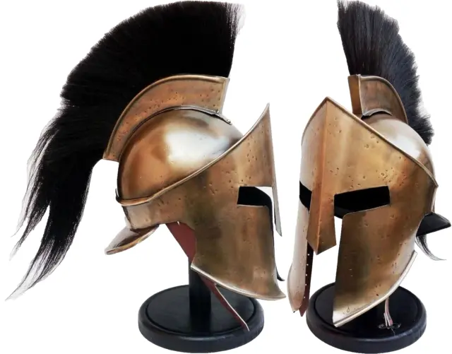 Greek Spartan Helmet | Medieval Roman 300 King Leonidas Movie Helmets+Liner