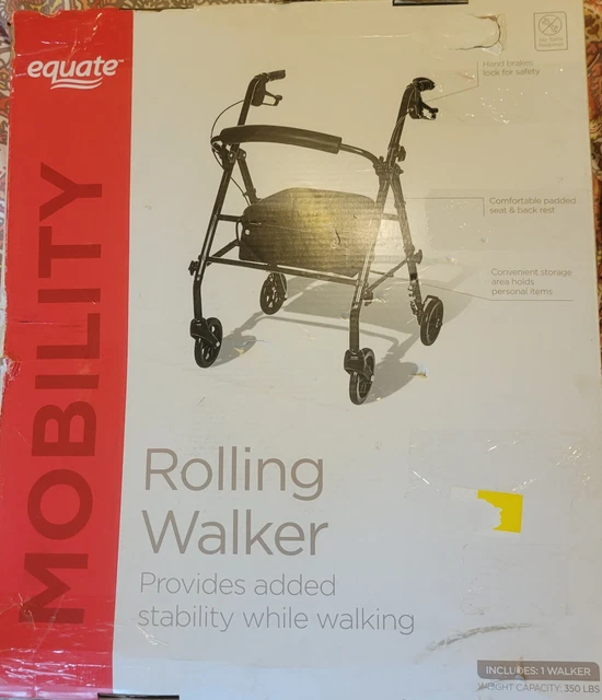 EQUATE ROLLING WALKER For Seniors, Rollator Walker with Seat and Wheels