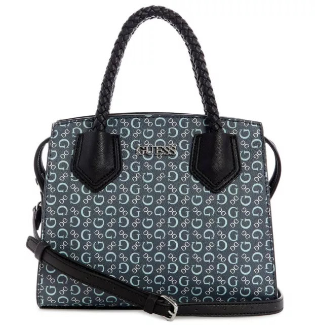 NEW Guess Women's Lock Charm Braided Handles Small Satchel Crossbody Bag Handbag