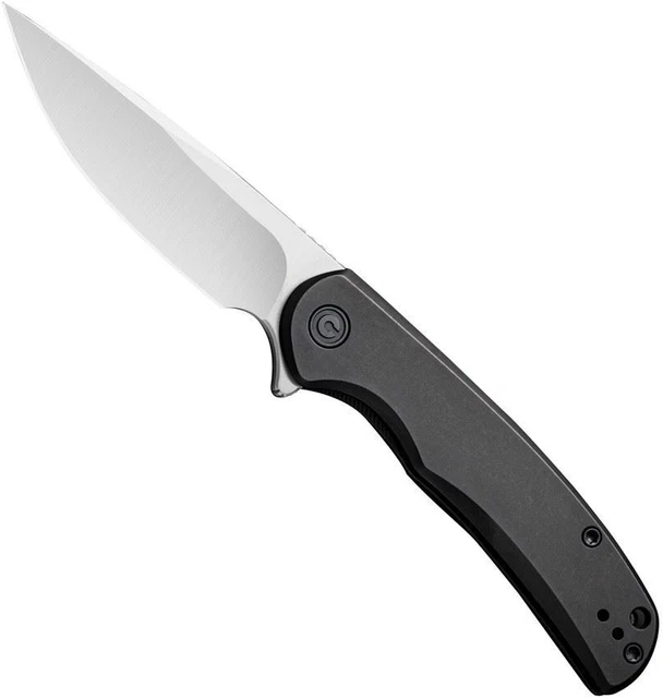 CIVIVI NOx Flipper Knife C2110B Satin Nitro-V Blade Black Stainless Steel Handle