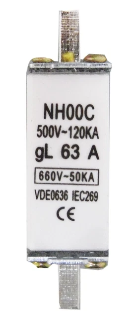 Fusibile 63 A gL NH00C 500V - 120kA FATO