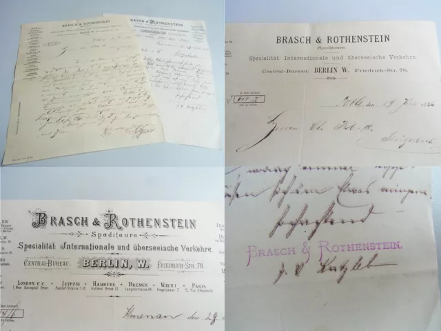 2 Letters 1884 Jüdische Spedition " Brasch & Rothenstein " An Christian Kob