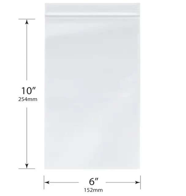 100- 6"x10"Reclosable 2-Mil Zip Lock Plastic Bags Ziplock Baggies Jewelry Bags