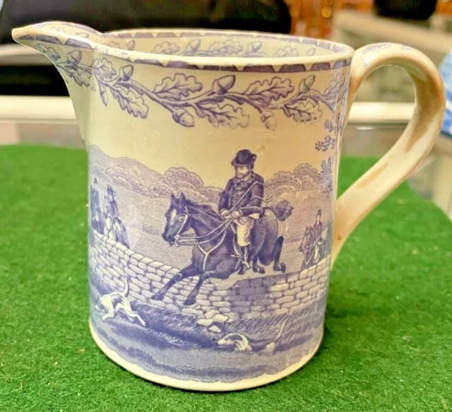 Burleigh Ware Blue & White Sports Pattern Small Tankard Jug