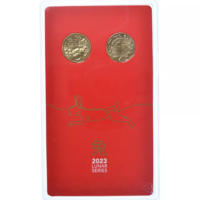 [#1183253] Coin, Australia, Set, 2023, Set 2 monnaies .Year of the Rabbit.BU, MS