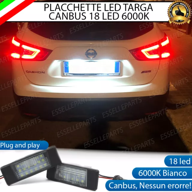 Coppia Luci Targa Plafoniere Complete Per Nissan Qashqai J11 18 Led Canbus 6000K