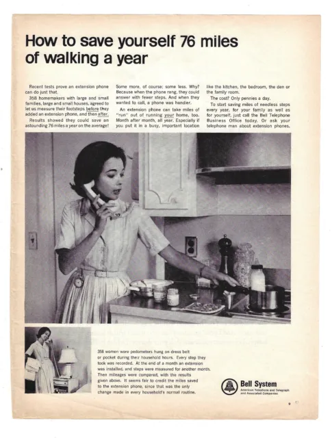 ATT American Bell Telephone Print Ad Phone Advertising Vintage 1960s Woman