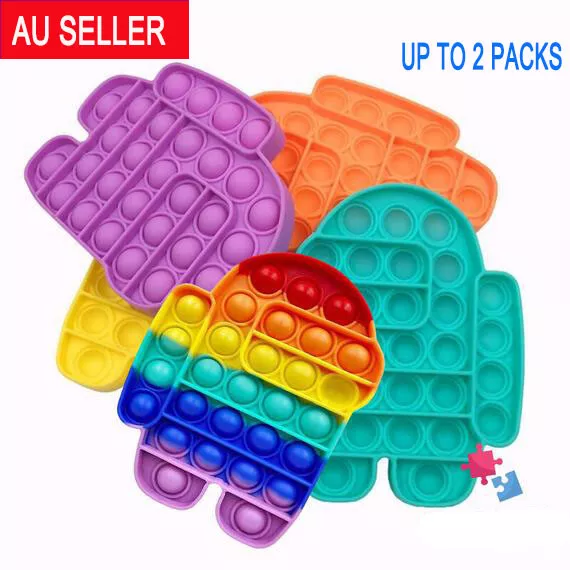 AU AMONG US Pop Its Square Fidget Toy Push Bubble Stress Relief Kids Pop It Gift