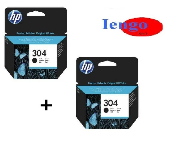 Hp 2 Cartucce 304 Bk Originali Per Deskjet 2620 2630 2632 3762 Hp Envy 5020 5032