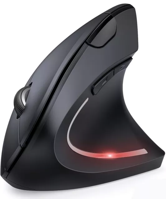 Left Handed Mouse, Wireless 2.4G USB Left Hand Ergonomic Vertical Mouse Black