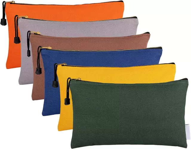 6 Pack Canvas Tool Bags Heavy Duty 16 Oz. Canvas Tool Multipurpose Pouch Tote Ba