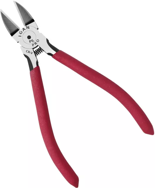 P6 Wire Flush Cutters, 6-Inch Ultra Sharp & Powerful Side Cutter Clippers with L