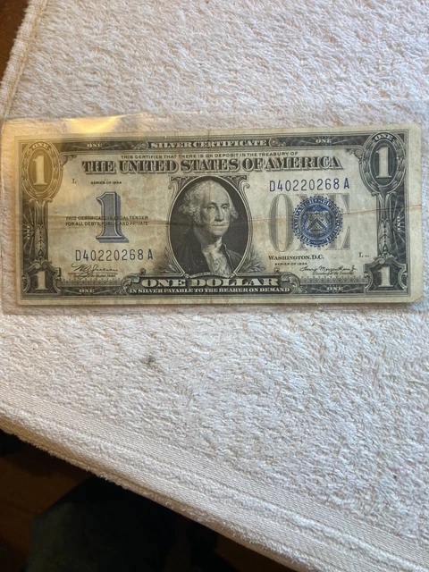 Nice 1934 $1 Silver Certificate "Funnyback"