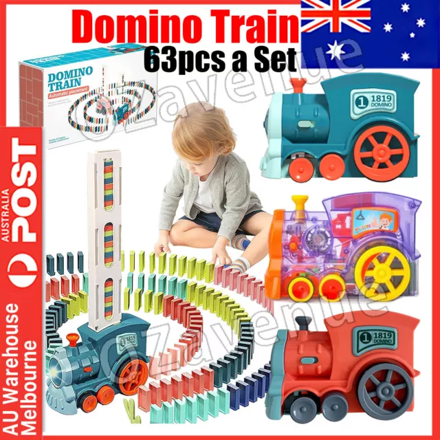 Domino Train Blocks Set Automatic Domino Building Blocks Creatives Toy Gifts AU