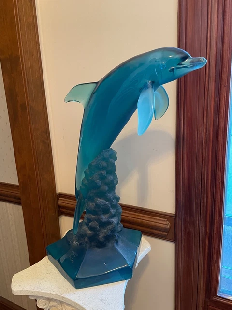 Wyland Lucite Dolphin Sculpture Wyland Lucite Dolphin Sculpture