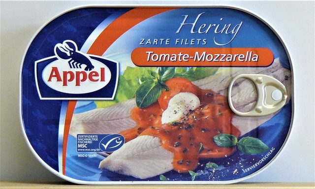 9 x APPEL FEINKOST delicati filetti di aringhe pomodoro mozzarella - 9 lattine di pesce a 200 g